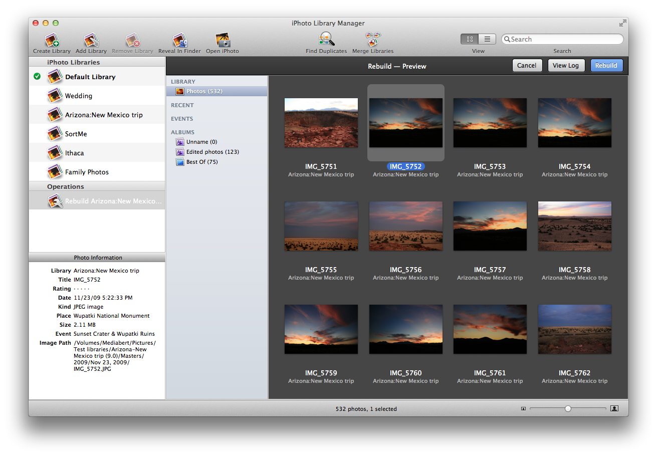 Mac photo library management